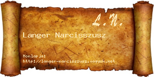 Langer Narcisszusz névjegykártya